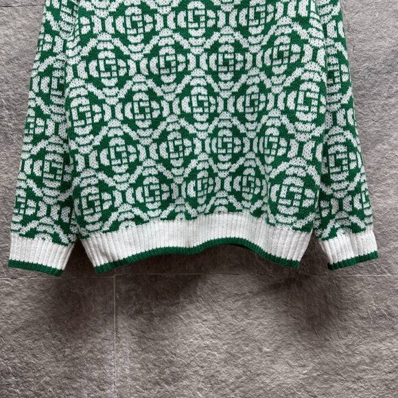 Casablanca Logo Jacquard Knit Merino Wool Sweater - Picture 6 of 8